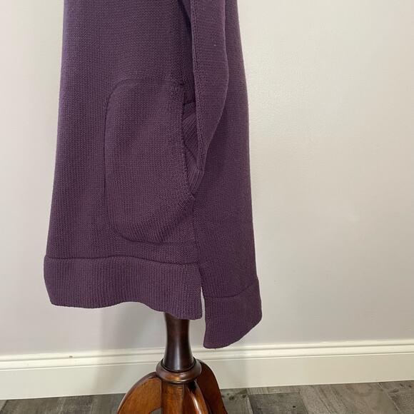 Soft Surroundings Sweater Dress Pockets Funnel Turtleneck Thick Knit Purple Sz S - Picture 10 of 14